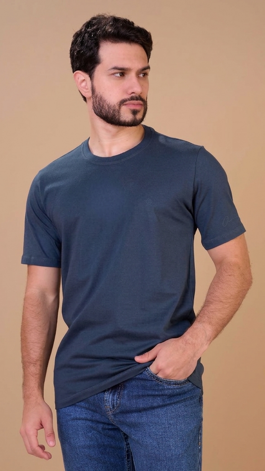 Translation missing: en.Camiseta Basic Masculina Chumbo Ox Horns Ref 8009
