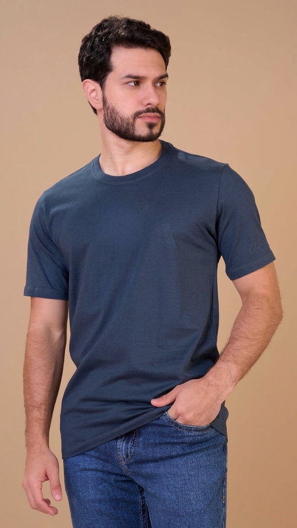 Translation missing: en.Camiseta Basic Masculina Chumbo Ox Horns Ref 8009