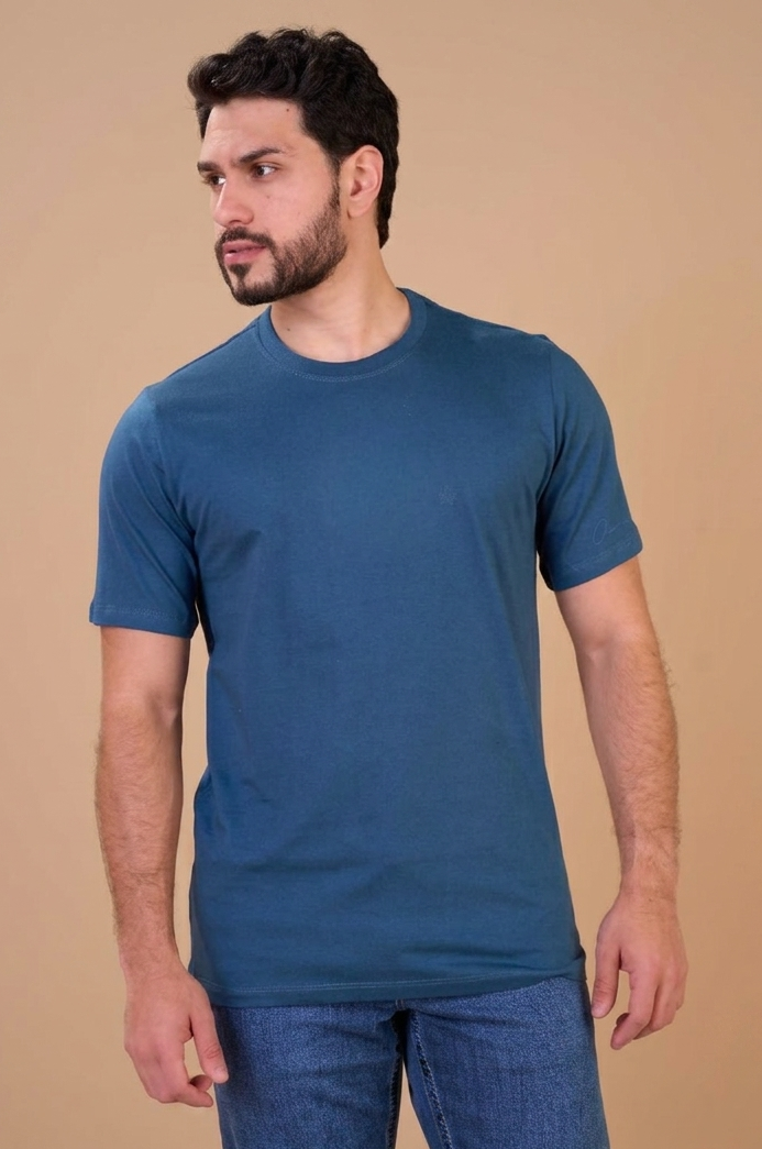 Translation missing: en.Camiseta Basic Masculina Petróleo Ox Horns Ref 8022