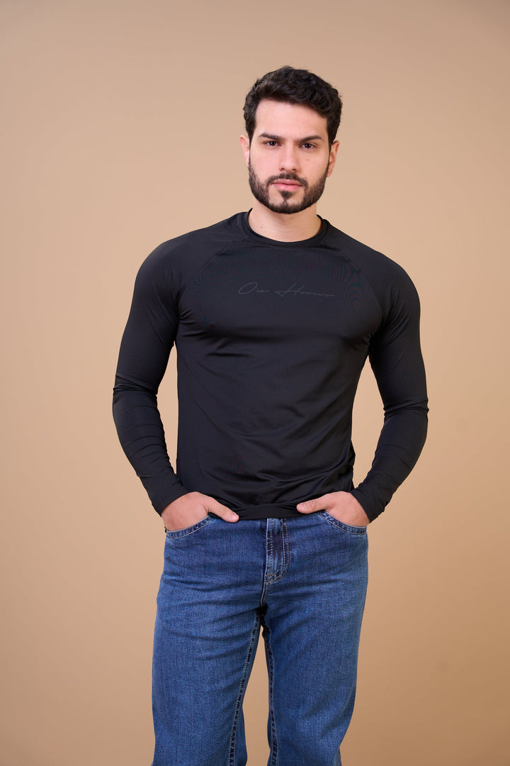Translation missing: en.Camiseta Masculina Térmica UV+ Preto Ox Horns Ref 7539