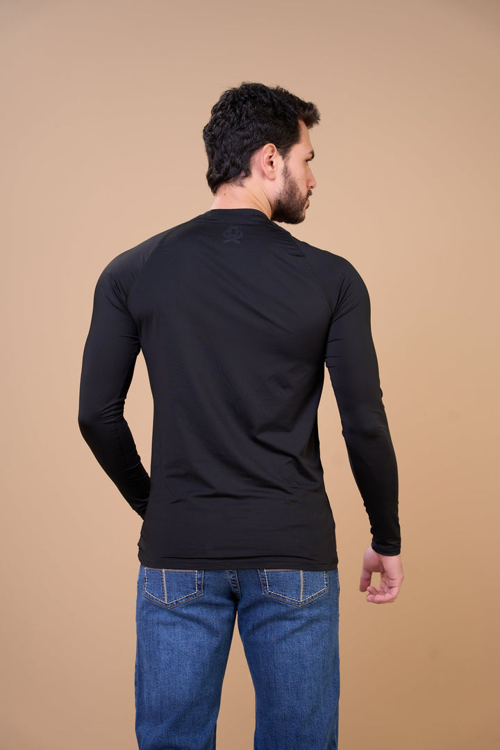 Translation missing: en.Camiseta Masculina Térmica UV+ Preto Ox Horns Ref 7539