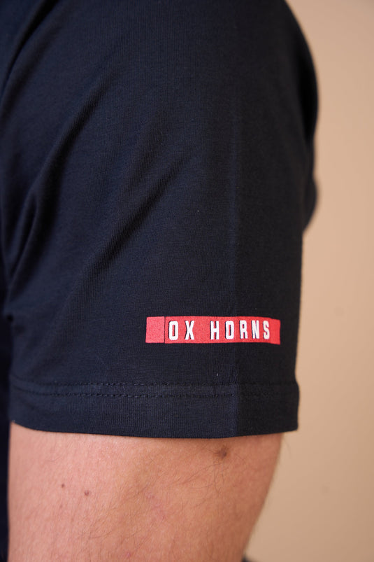 Translation missing: en.Camiseta Masculina Authentic Brand Preta Ox Horns Ref 1908