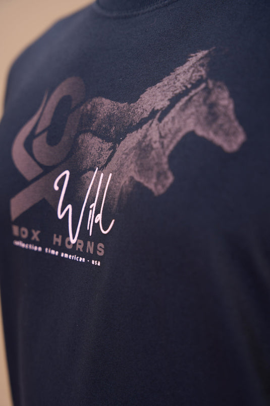 Translation missing: en.Camiseta Masculina  Wild Preta Ox Horns Ref 1909