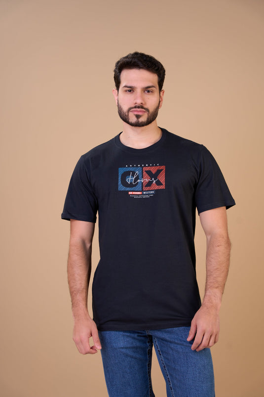 Translation missing: en.Camiseta Masculina  Country Collection Preta Ox Horns Ref 1911