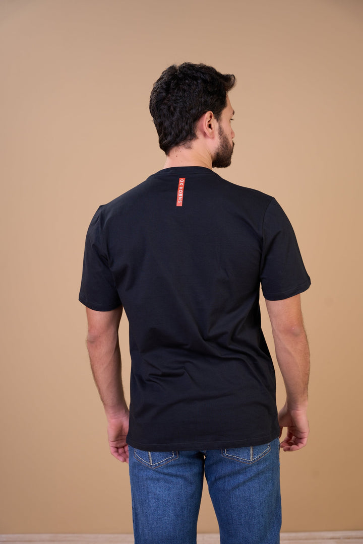 Translation missing: en.Camiseta Masculina  Country Collection Preta Ox Horns Ref 1911
