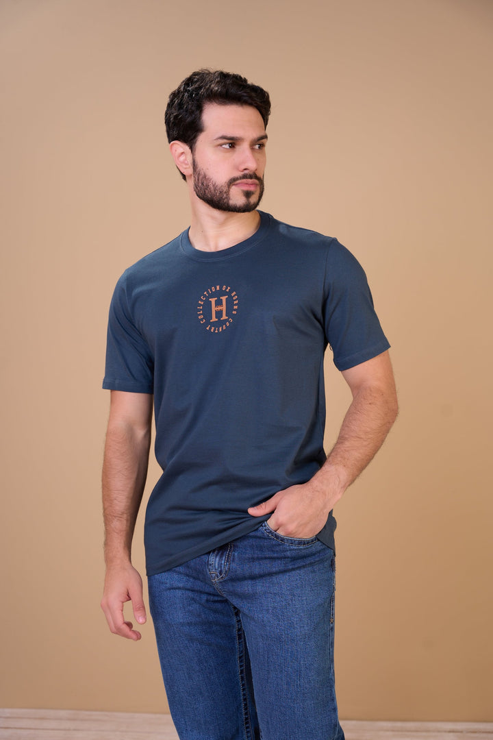 Translation missing: en.Camiseta Masculina Country Collection Chumbo Ox Horns Ref 1914