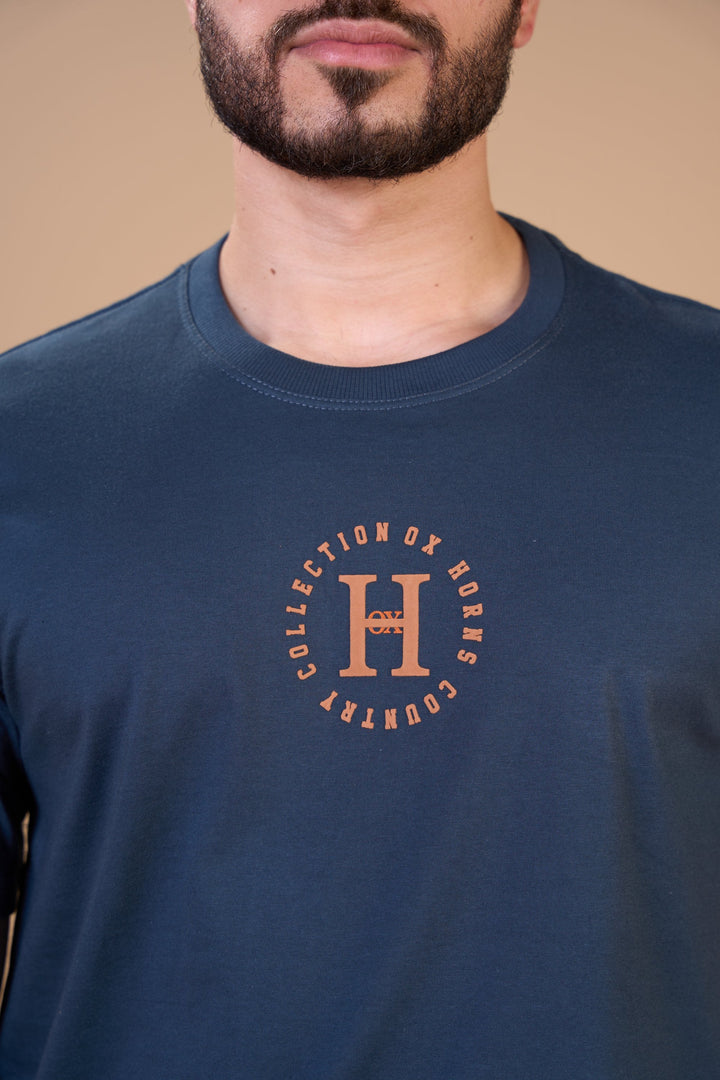 Translation missing: en.Camiseta Masculina Country Collection Chumbo Ox Horns Ref 1914