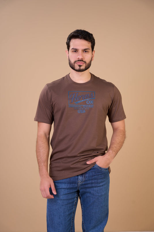 Translation missing: en.Camiseta Masculina Original Brand Marrom Ox Horns Ref 1915