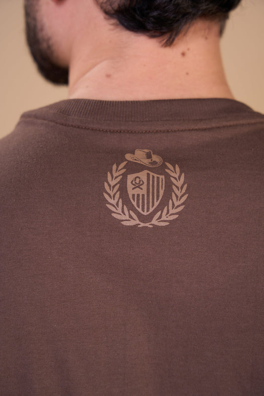 Translation missing: en.Camiseta Masculina Western Soul Marrom Ox Horns Ref 1916