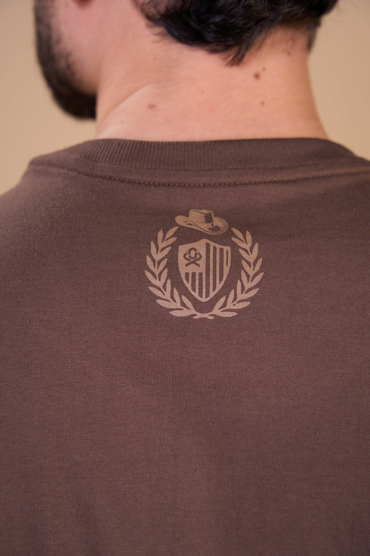 Translation missing: en.Camiseta Masculina Western Soul Marrom Ox Horns Ref 1916