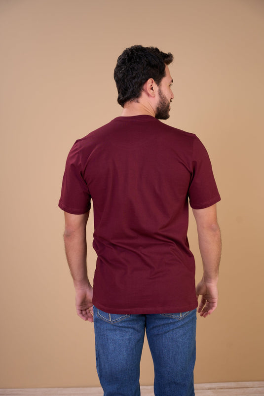 Translation missing: en.Camiseta Masculina It's a Country World Vinho Ox Horns Ref 1917