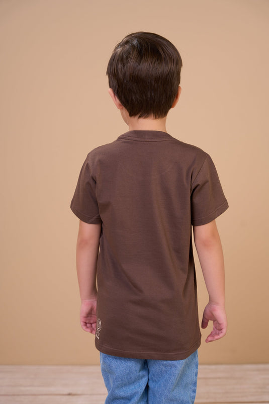 Translation missing: en.Camiseta Infantil Masculina Little Cowboys Marrom Ox Horns Ref 5370
