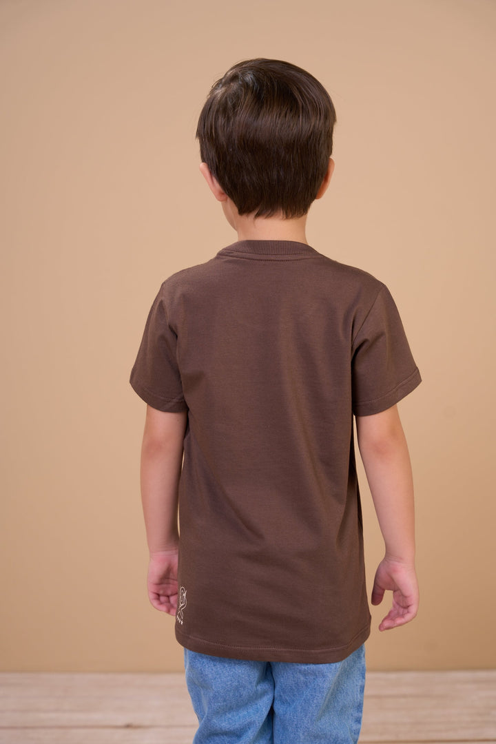 Translation missing: en.Camiseta Infantil Masculina Little Cowboys Marrom Ox Horns Ref 5370