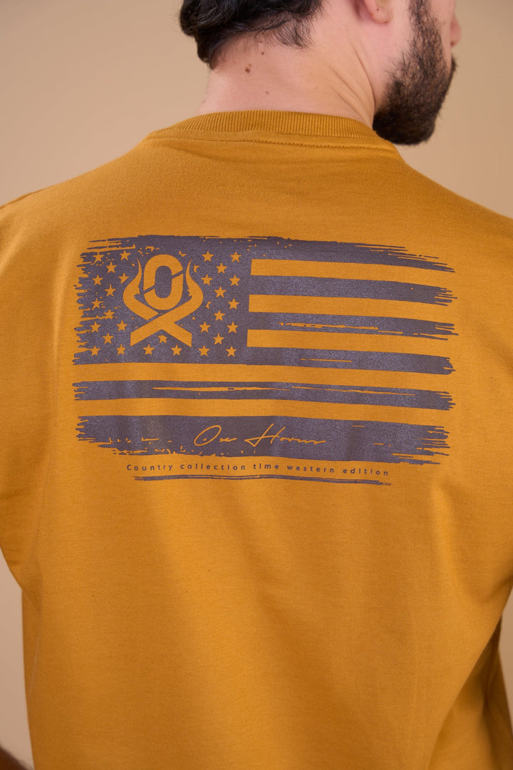 Translation missing: en.Camiseta Masculina Western Edition Caramelo Ox Horns Ref 1921