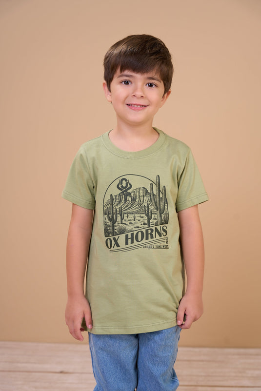 Translation missing: en.Camiseta Infantil Masculina Time West Oliva Desert Ox Horns Ref 5374