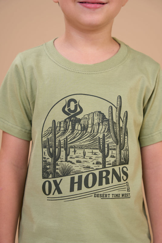 Translation missing: en.Camiseta Infantil Masculina Time West Oliva Desert Ox Horns Ref 5374