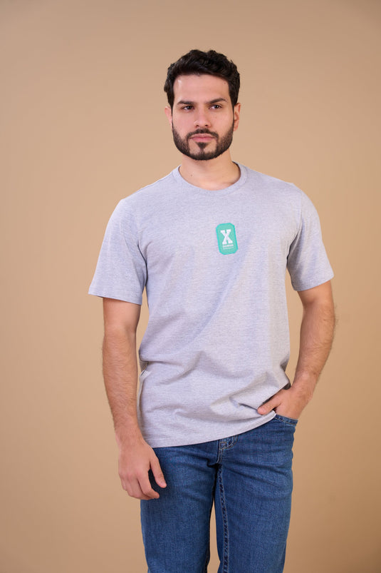 Translation missing: en.Camiseta Masculina X - American Cinza Mescla Ox Horns Ref 1923