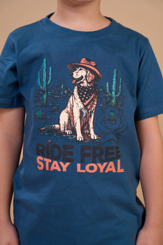 Translation missing: en.Camiseta Infantil Masculina Ride Free Petróleo Ox Horns Ref 5373