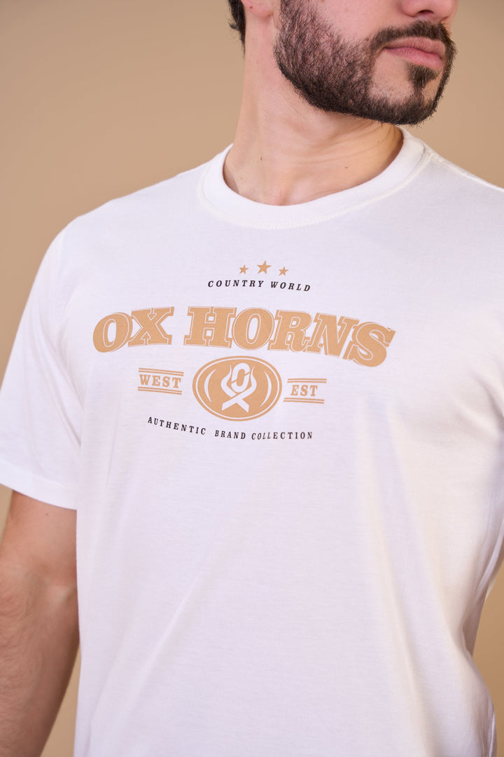 Translation missing: en.Camiseta Masculina Country World Off White Ox Horns Ref 1924
