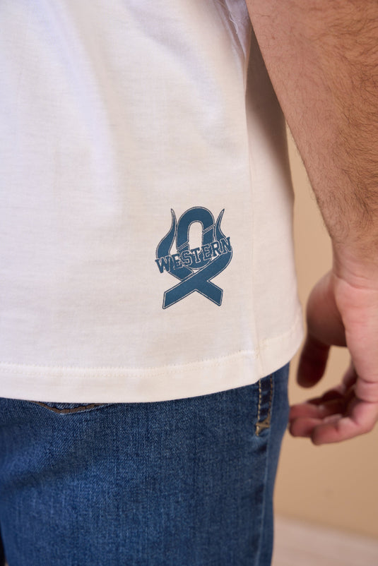 Translation missing: en.Camiseta Masculina Texas Off White Ox Horns Ref 1925