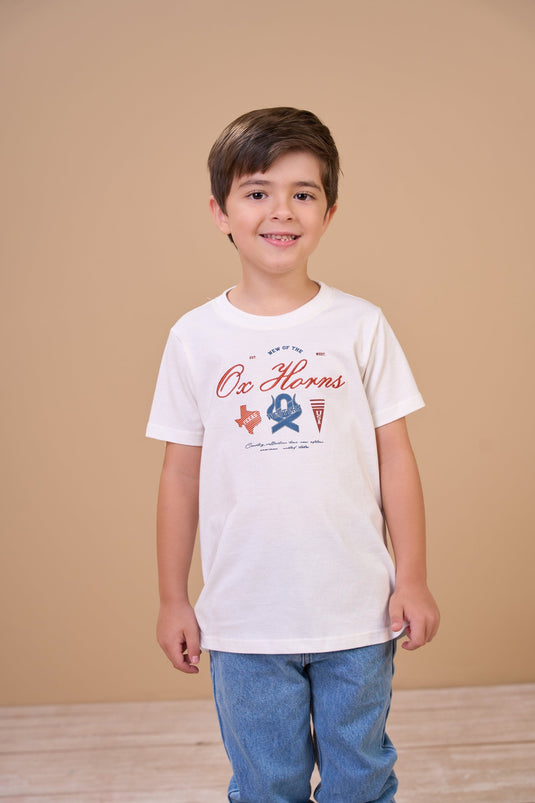 Translation missing: en.Camiseta Infantil Masculina Texas Off White Ox Horns Ref 5378