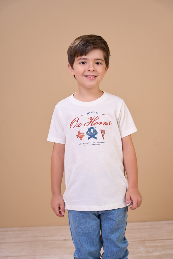 Translation missing: en.Camiseta Infantil Masculina Texas Off White Ox Horns Ref 5378