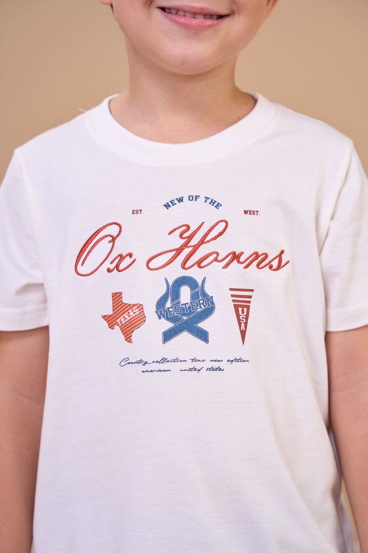 Translation missing: en.Camiseta Infantil Masculina Texas Off White Ox Horns Ref 5378