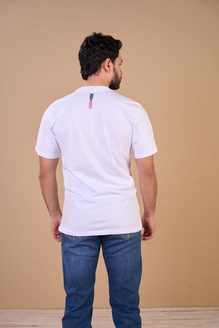 Translation missing: pt-BR.Camiseta Masculina America Western Branco Ox Horns Ref 1927