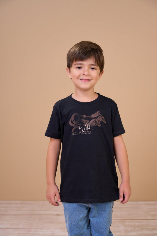 Translation missing: en.Camiseta Infantil Masculina Wild Preta Ox Horns Ref 5368