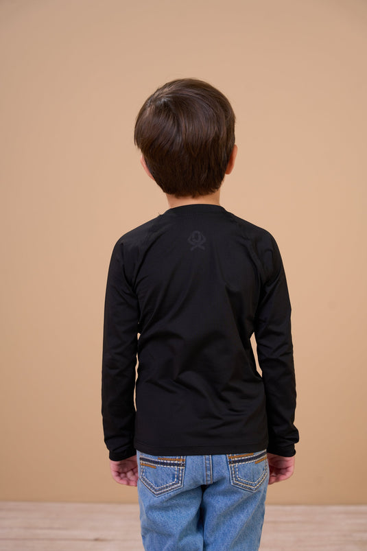 Translation missing: en.Camiseta Infantil Masculina Térmica UV+ Preto Ox Horns Ref 7545