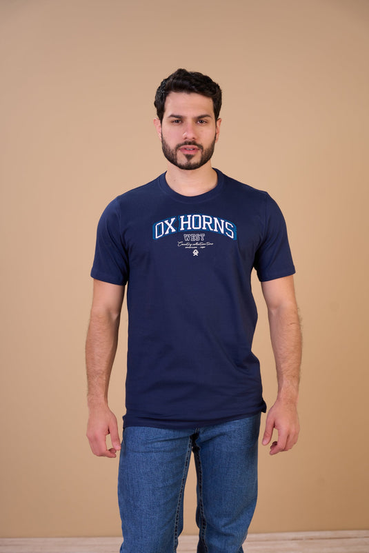 Translation missing: en.Camiseta Masculina West Marinho Ox Horns Ref 1931