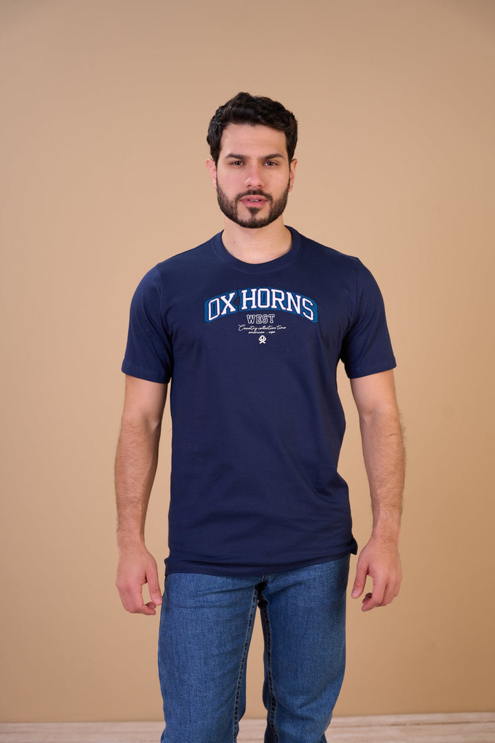 Translation missing: en.Camiseta Masculina West Marinho Ox Horns Ref 1931