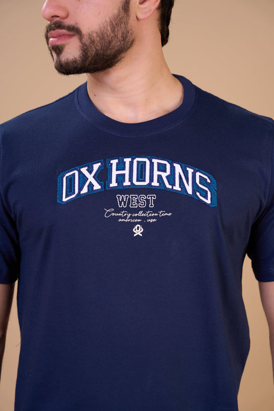 Translation missing: en.Camiseta Masculina West Marinho Ox Horns Ref 1931