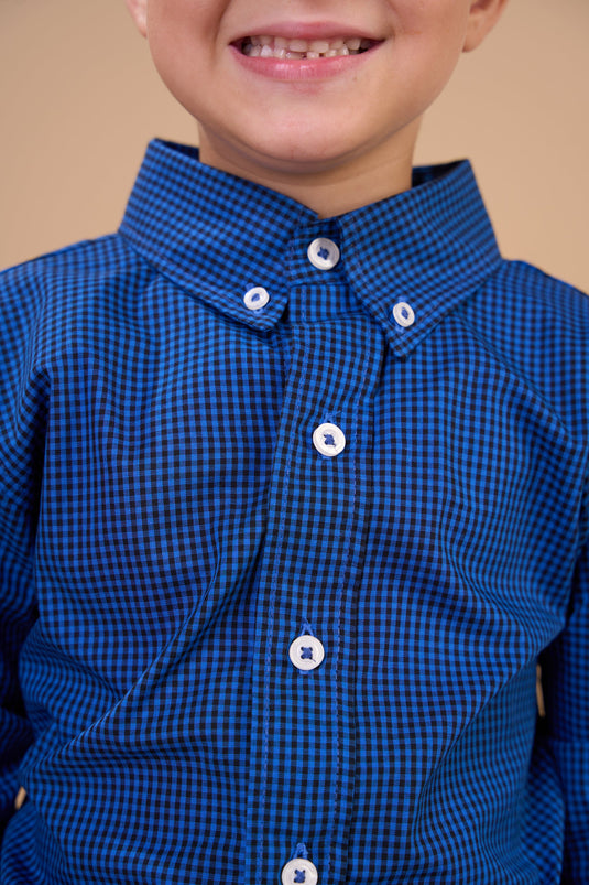 Translation missing: en.Camisa Infantil Masculina ML Xadrez Ox Horns Ref 9578