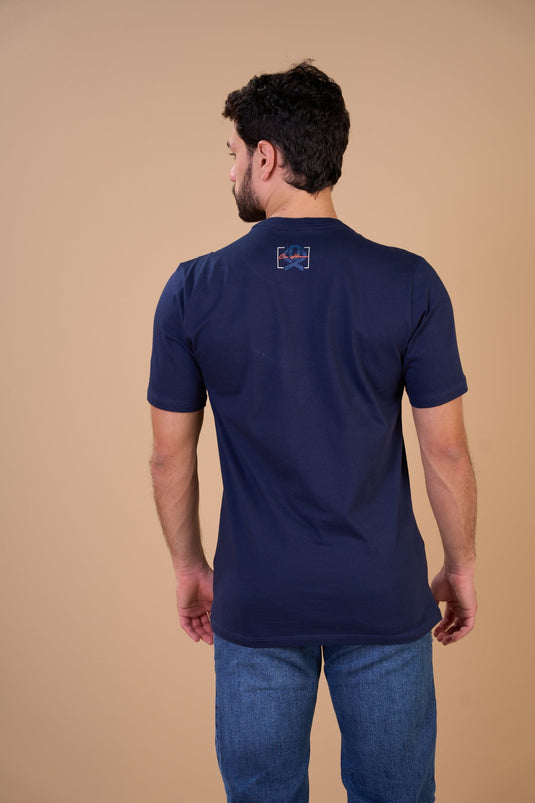 Translation missing: en.Camiseta Masculina New Western Marinho Ox Horns Ref 1932