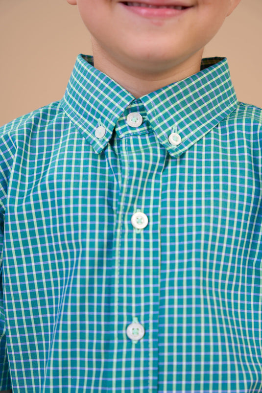 Translation missing: en.Camisa Infantil Masculina MC Xadrez Ox Horns Ref 9097