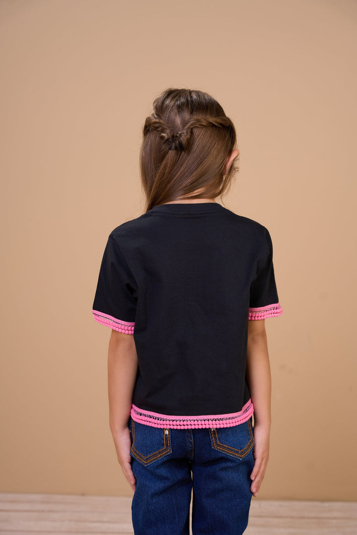 Translation missing: en.Cropped Infantil Cowgirls Horse Shoe Preto Ox Horns Ref 5356