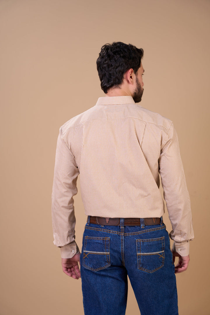 Translation missing: en.Camisa Masculina ML Xadrez Ox Horns Ref 9512
