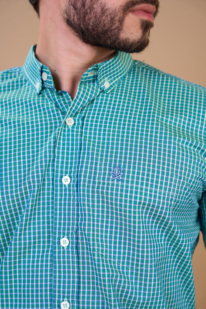 Translation missing: en.Camisa Masculina ML Xadrez Ox Horns Ref 9513