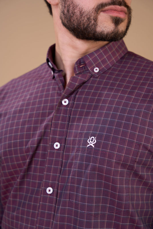 Translation missing: en.Camisa Masculina ML Xadrez Ox Horns Ref 9515