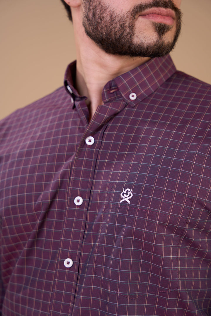 Translation missing: en.Camisa Masculina ML Xadrez Ox Horns Ref 9515