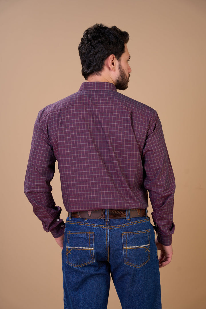 Translation missing: en.Camisa Masculina ML Xadrez Ox Horns Ref 9515