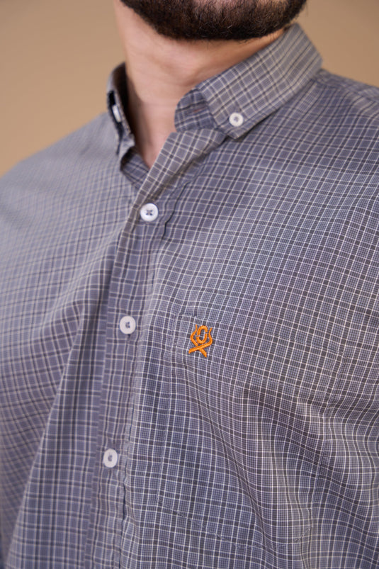 Translation missing: en.Camisa Masculina ML Xadrez Ox Horns Ref 9517