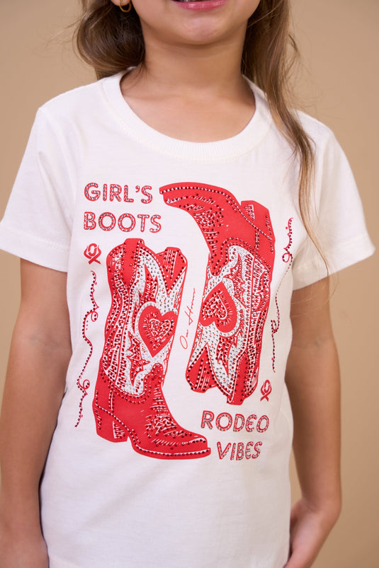 Translation missing: en.T-shirt Infantil Feminina Girl's Boots Off White Ox Horns Ref 5367