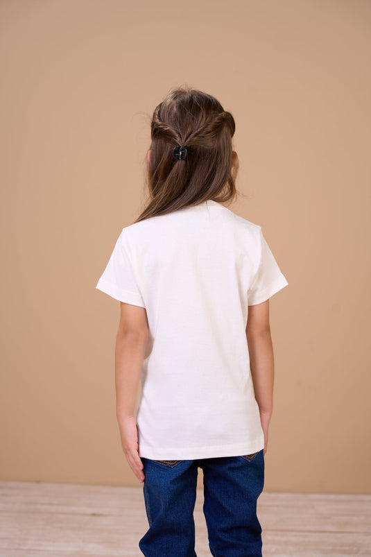 Translation missing: en.T-shirt Infantil Feminina Girl's Boots Off White Ox Horns Ref 5367