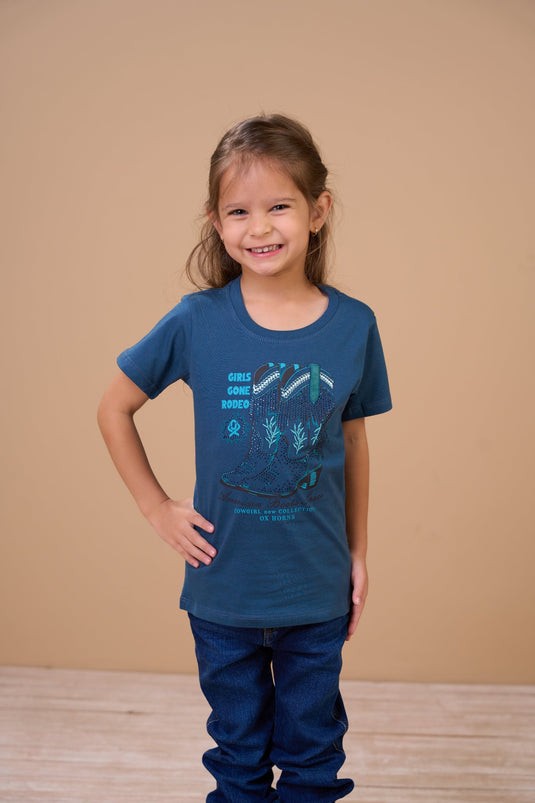 Translation missing: en.T-shirt Infantil Feminina American Boots Space Petróleo Ox Horns Ref 5360