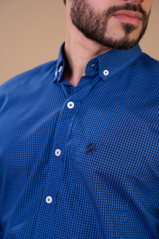 Translation missing: en.Camisa Masculina ML Xadrez Ox Horns Ref 9514