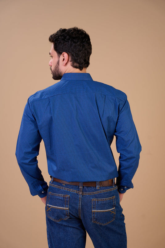 Translation missing: en.Camisa Masculina ML Xadrez Ox Horns Ref 9514