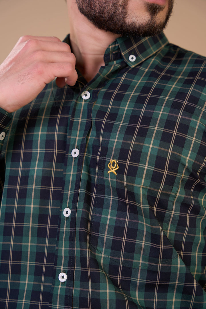 Translation missing: en.Camisa Masculina ML Xadrez Ox Horns Ref 9519