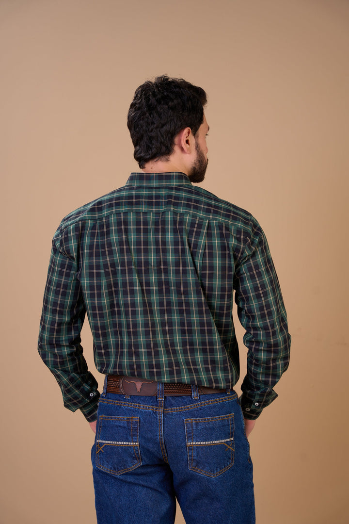 Translation missing: en.Camisa Masculina ML Xadrez Ox Horns Ref 9519